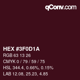 Color code: HEX #3F0D1A | qconv.com