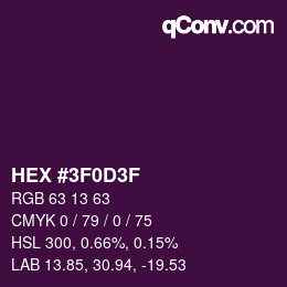 Color code: HEX #3F0D3F | qconv.com