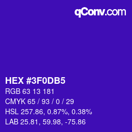 Color code: HEX #3F0DB5 | qconv.com