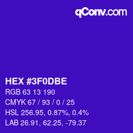 Color code: HEX #3F0DBE | qconv.com