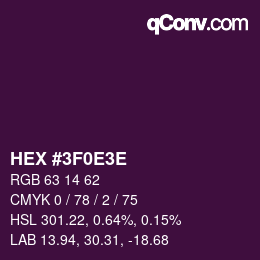 Color code: HEX #3F0E3E | qconv.com