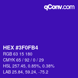 Color code: HEX #3F0FB4 | qconv.com