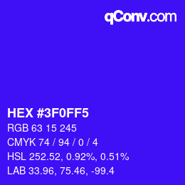 カラーコード: HEX #3F0FF5 | qconv.com