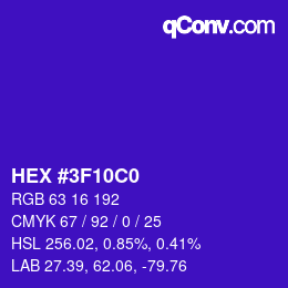 Color code: HEX #3F10C0 | qconv.com