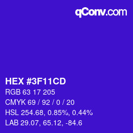Código de color: HEX #3F11CD | qconv.com