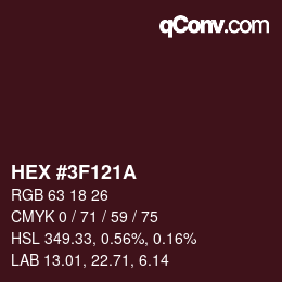 Código de color: HEX #3F121A | qconv.com