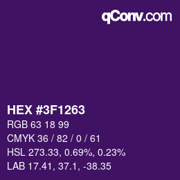 Farbcode: HEX #3F1263 | qconv.com
