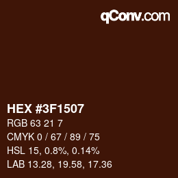 Color code: HEX #3F1507 | qconv.com