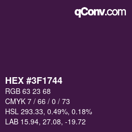 Color code: HEX #3F1744 | qconv.com