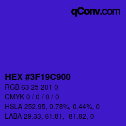Farbcode: HEX #3F19C900 | qconv.com