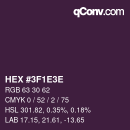 Color code: HEX #3F1E3E | qconv.com