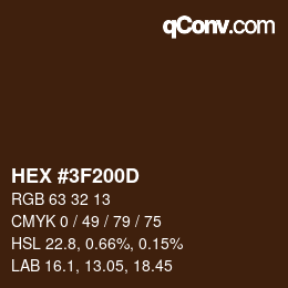 Color code: HEX #3F200D | qconv.com