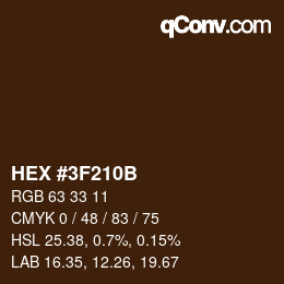 Color code: HEX #3F210B | qconv.com