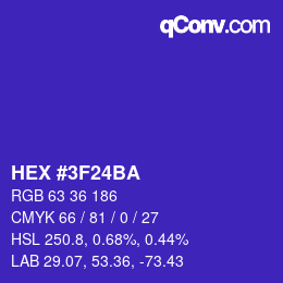 Color code: HEX #3F24BA | qconv.com