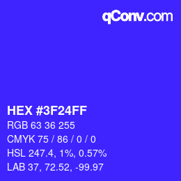 Color code: HEX #3F24FF | qconv.com