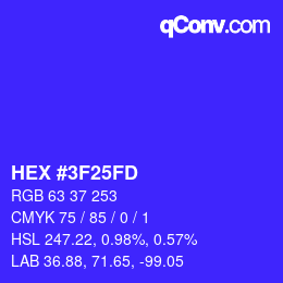 Color code: HEX #3F25FD | qconv.com
