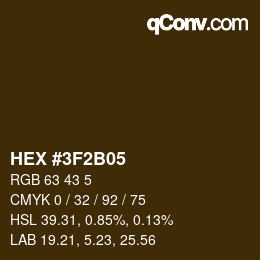 カラーコード: HEX #3F2B05 | qconv.com