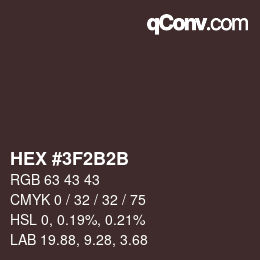 Color code: HEX #3F2B2B | qconv.com