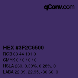 Color code: HEX #3F2C6500 | qconv.com