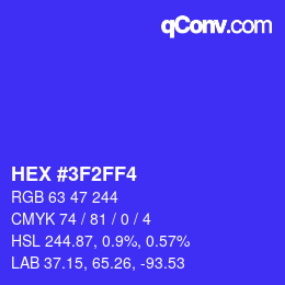Color code: HEX #3F2FF4 | qconv.com