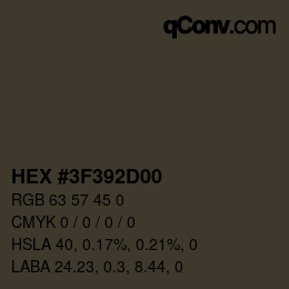 Color code: HEX #3F392D00 | qconv.com