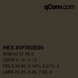 Color code: HEX #3F392E00 | qconv.com