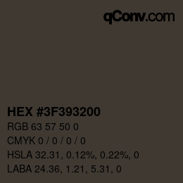 Color code: HEX #3F393200 | qconv.com
