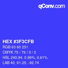 Código de color: HEX #3F3CFB | qconv.com