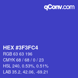 Color code: HEX #3F3FC4 | qconv.com