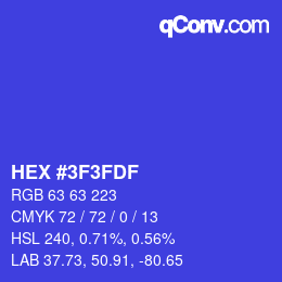 Código de color: HEX #3F3FDF | qconv.com