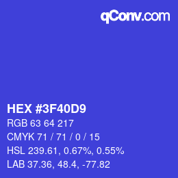 Color code: HEX #3F40D9 | qconv.com