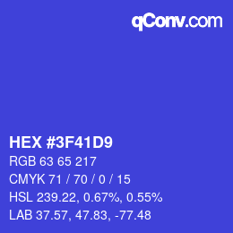 Color code: HEX #3F41D9 | qconv.com