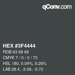 Code couleur: HEX #3F4444 | qconv.com