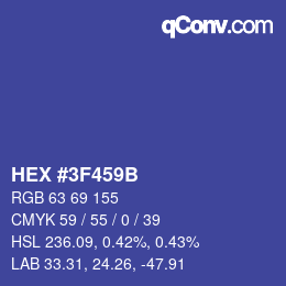 Color code: HEX #3F459B | qconv.com