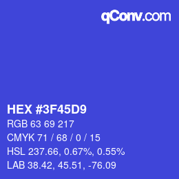 Color code: HEX #3F45D9 | qconv.com