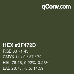 颜色代码: HEX #3F472D | qconv.com