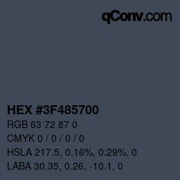 Color code: HEX #3F485700 | qconv.com