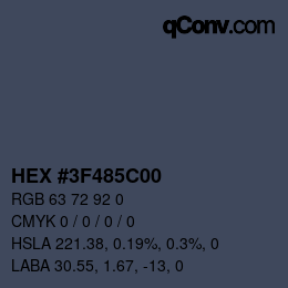 Color code: HEX #3F485C00 | qconv.com