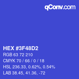 カラーコード: HEX #3F48D2 | qconv.com