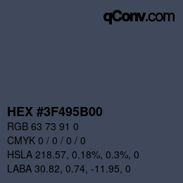 Color code: HEX #3F495B00 | qconv.com