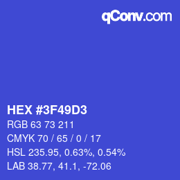 Color code: HEX #3F49D3 | qconv.com