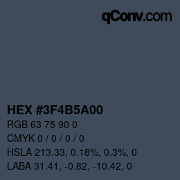 Color code: HEX #3F4B5A00 | qconv.com