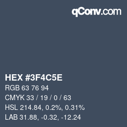 Color code: HEX #3F4C5E | qconv.com