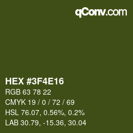 Color code: HEX #3F4E16 | qconv.com