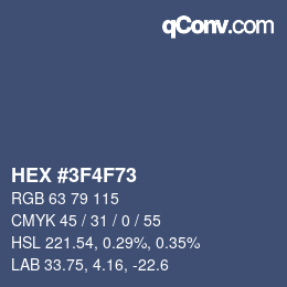 Color code: HEX #3F4F73 | qconv.com