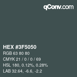 Color code: HEX #3F5050 | qconv.com