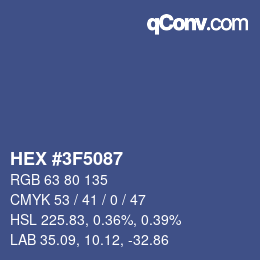 カラーコード: HEX #3F5087 | qconv.com