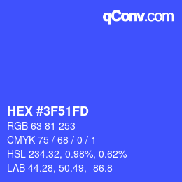 Color code: HEX #3F51FD | qconv.com