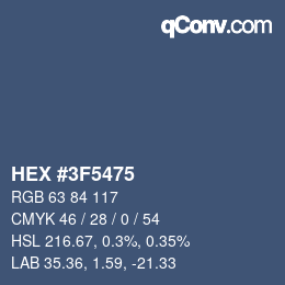 Color code: HEX #3F5475 | qconv.com