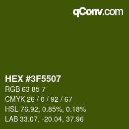 Color code: HEX #3F5507 | qconv.com